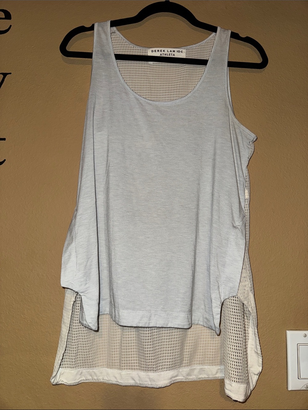 Derek Lam x Athleta Light Gray Mesh-Back Sleeveless Tank